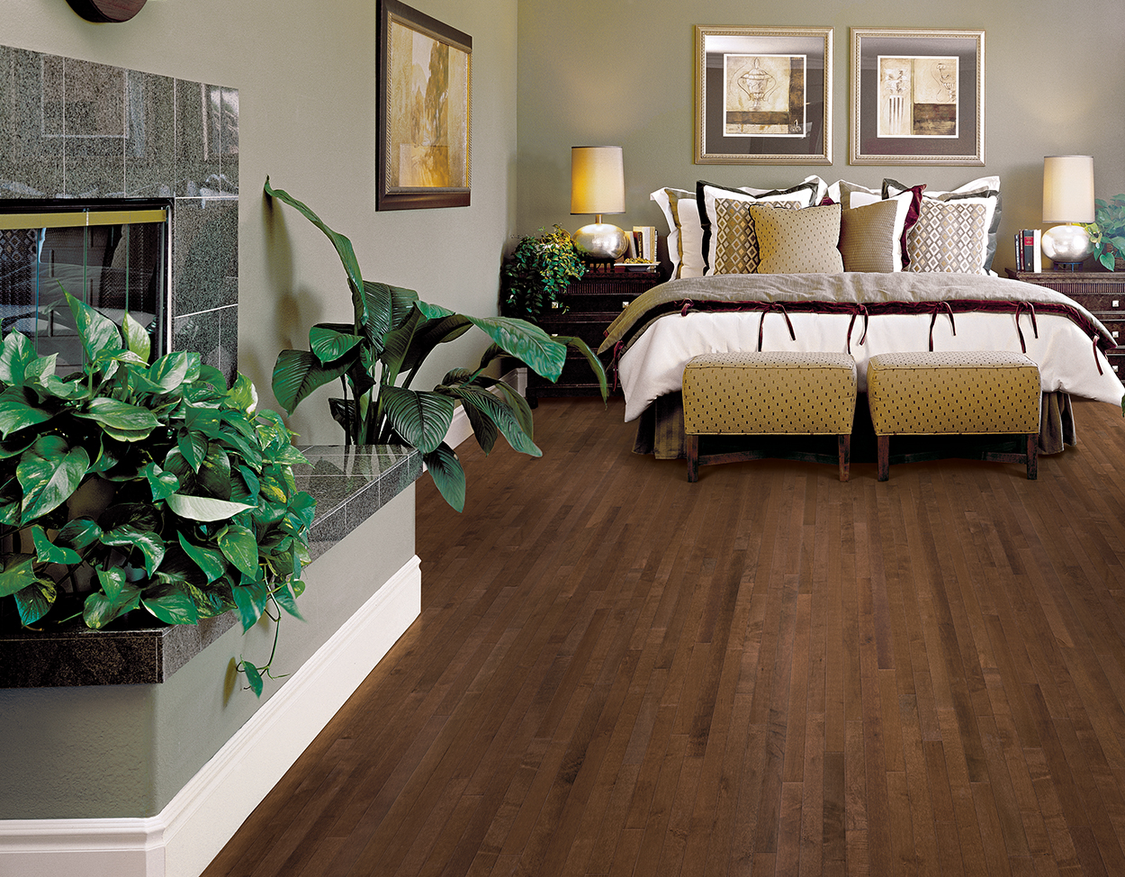 Cappuccino flooring, shown in a room