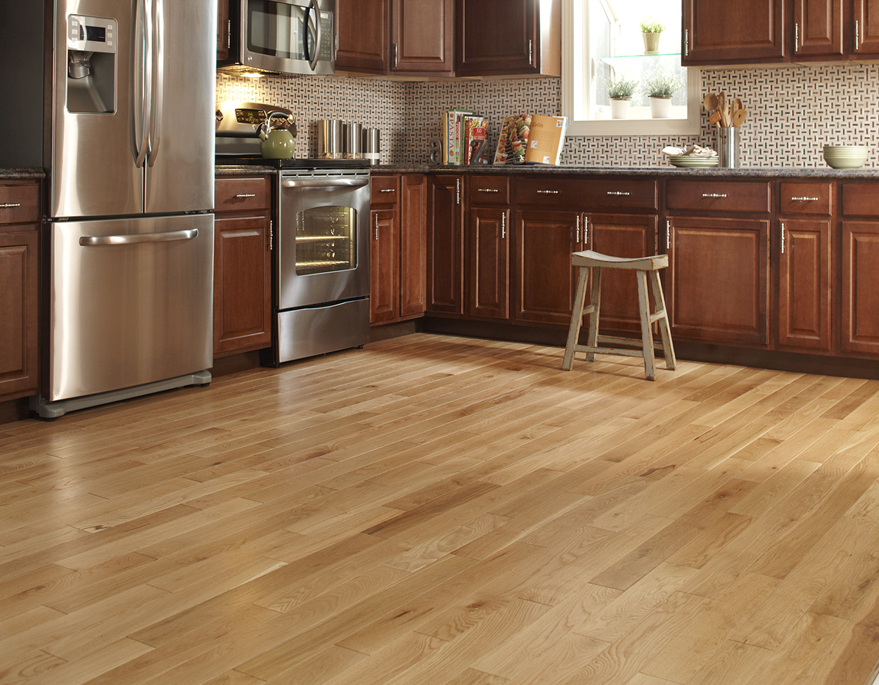 Natural flooring, shown in a room