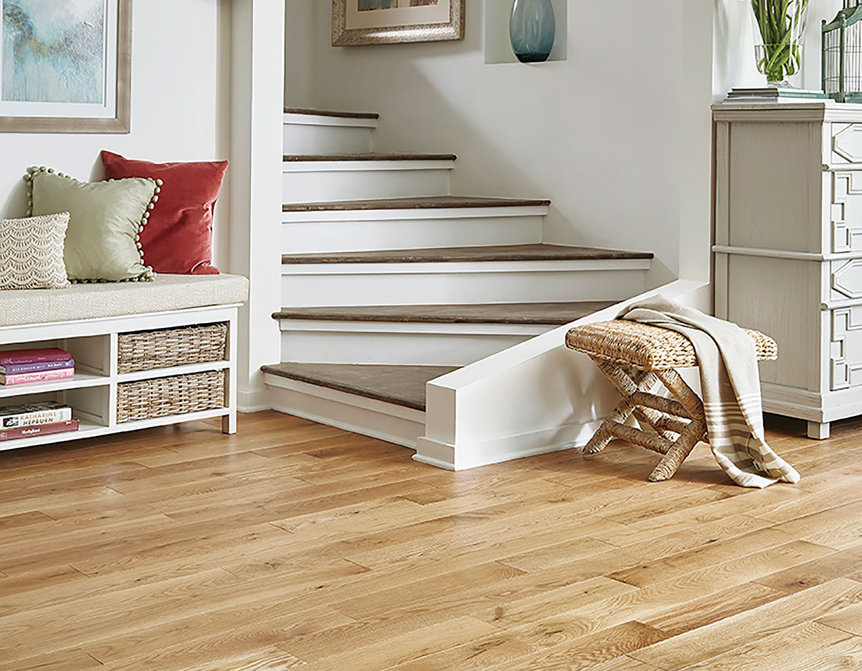 Natural flooring, shown in a room
