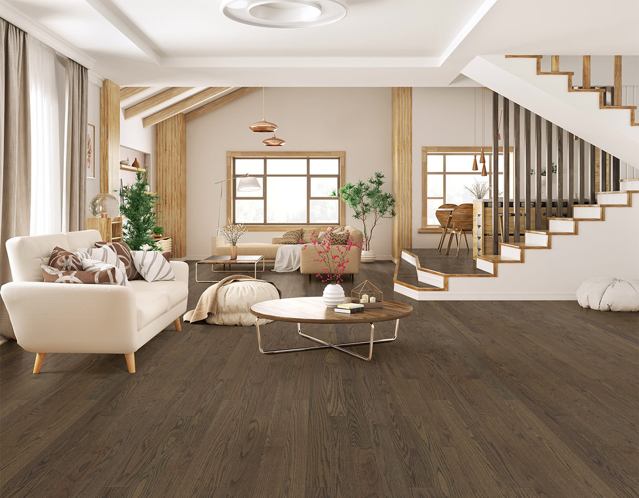 Summit flooring, shown in a room