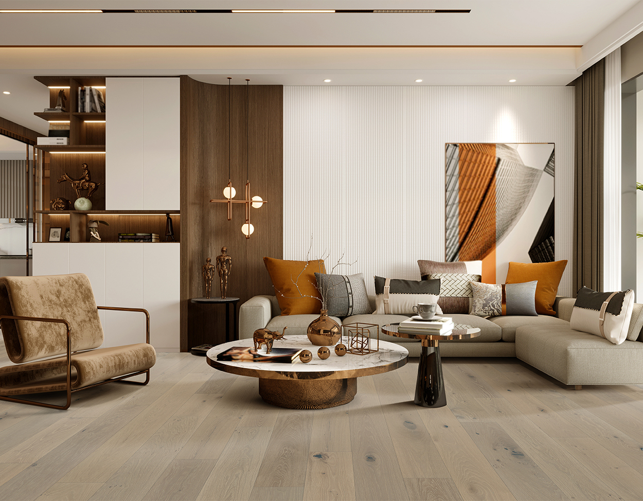 Vincennes flooring, shown in a room