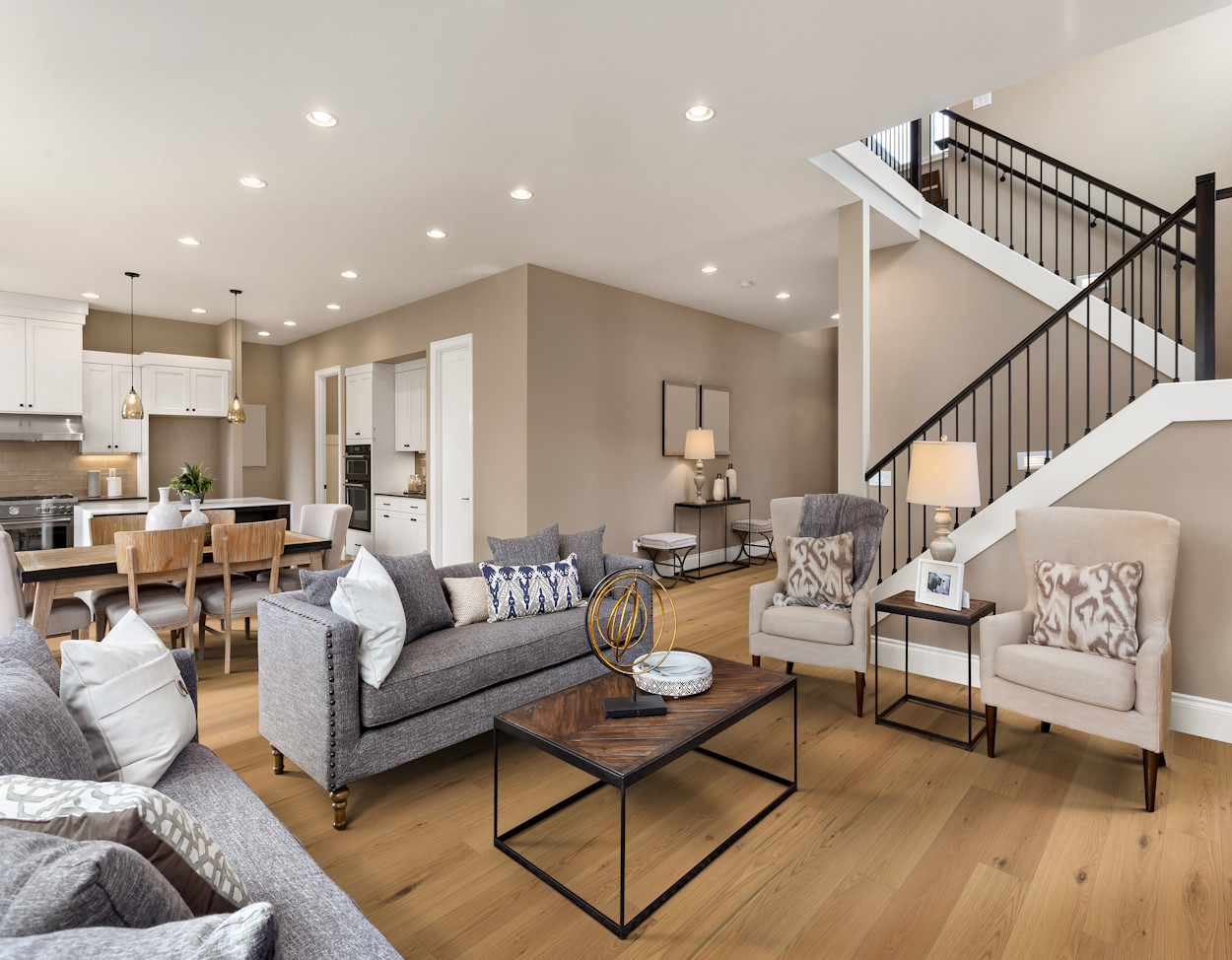 Natural flooring, shown in a room