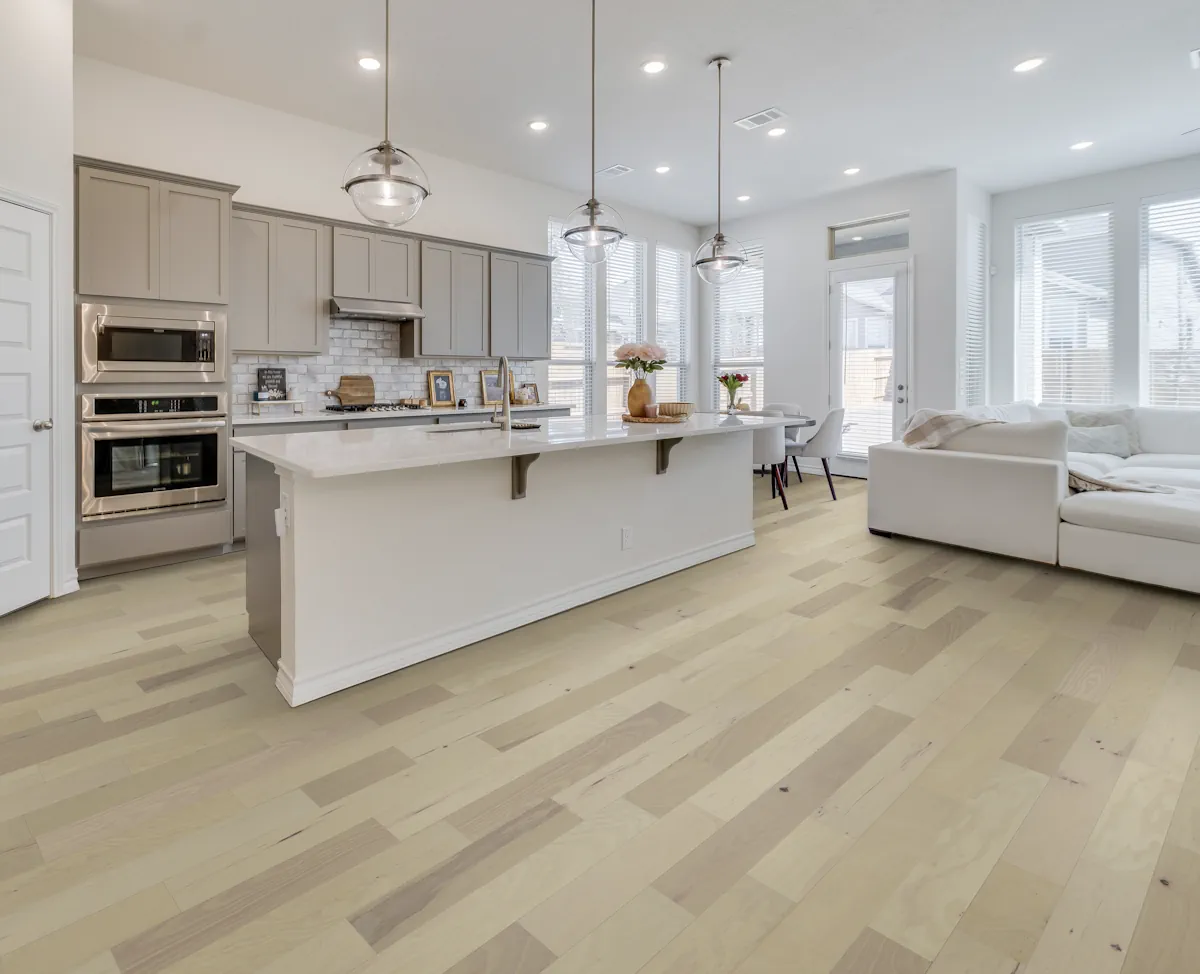 Moonlit Timber flooring, shown in a room
