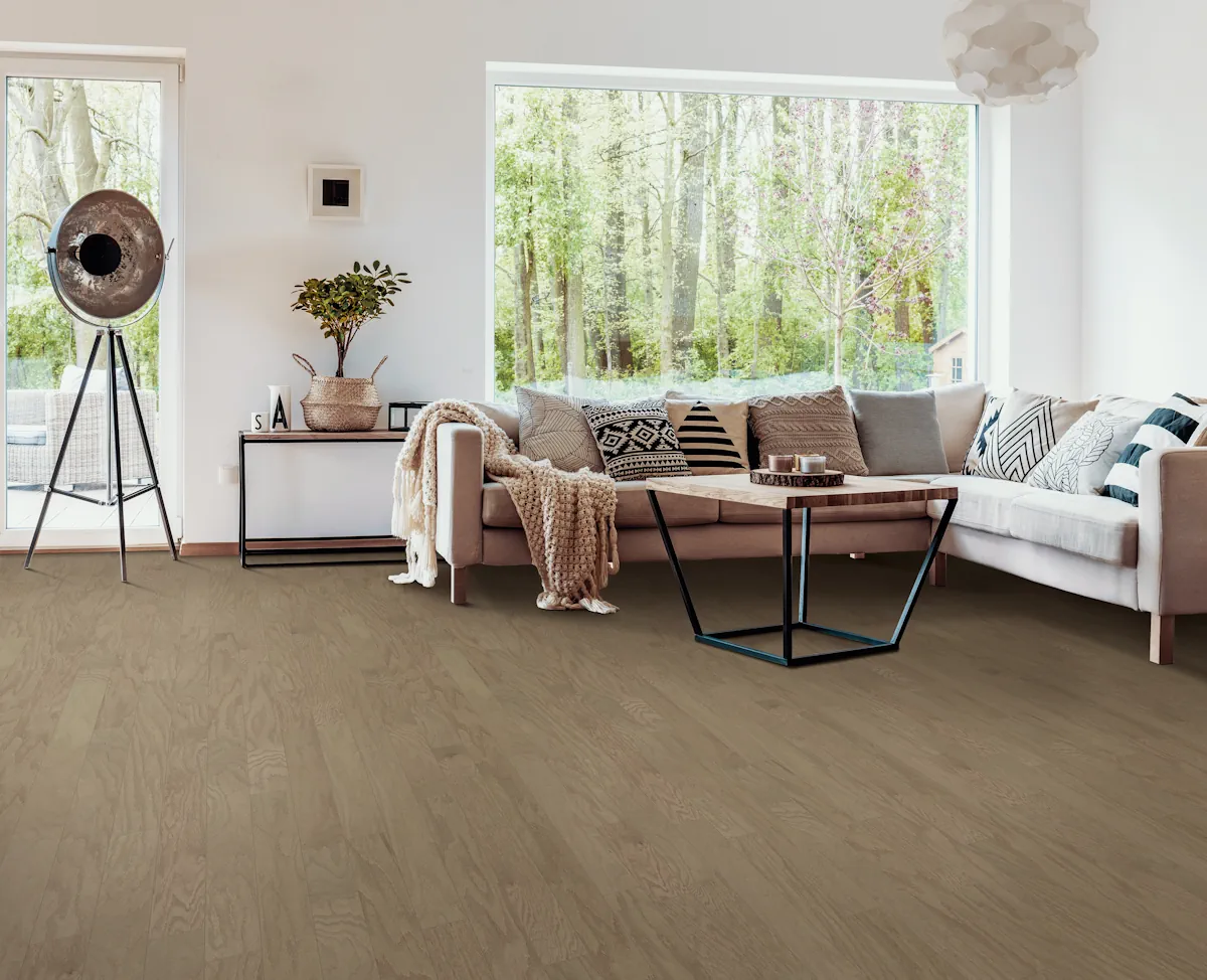 Warm Sand flooring, shown in a room
