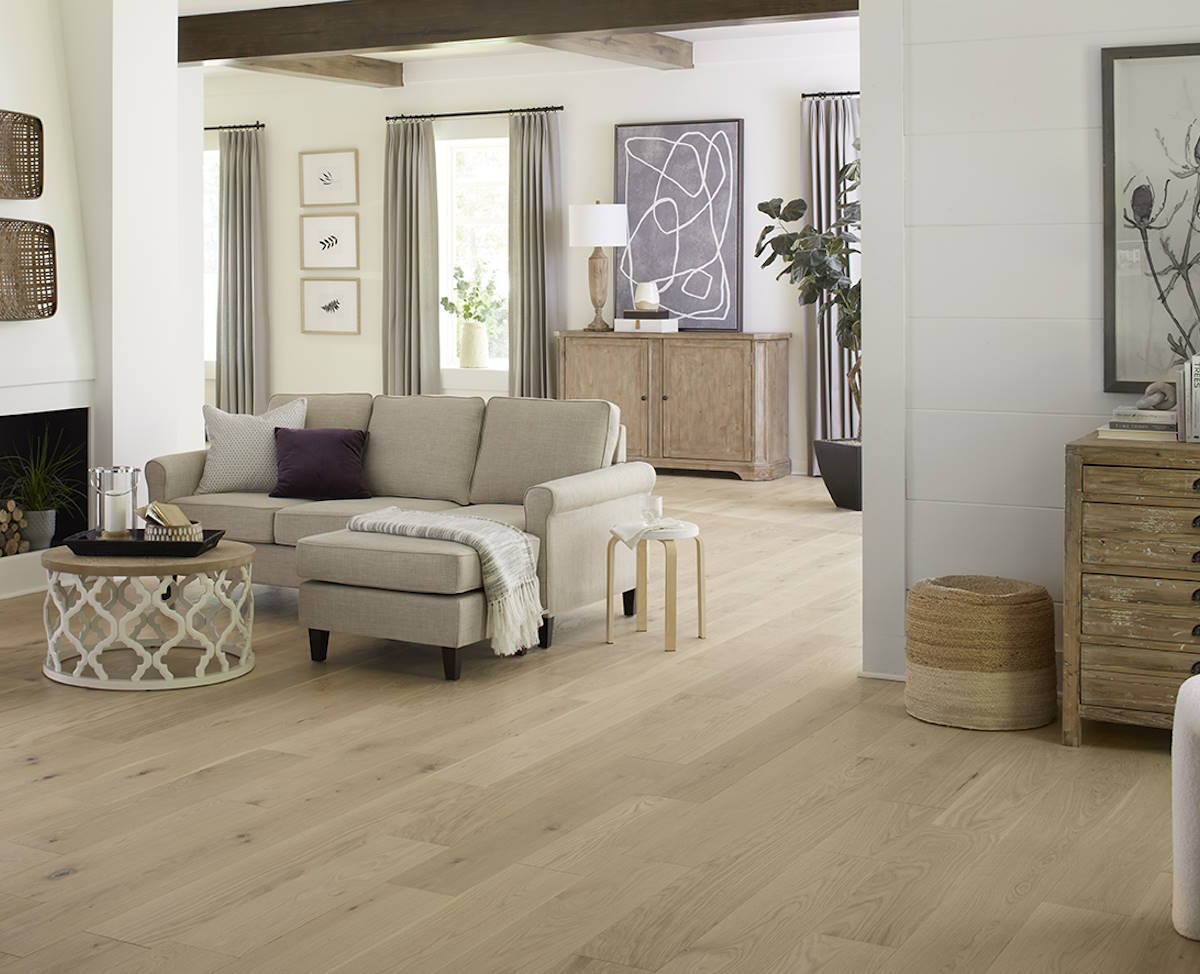 Foxhall Cream flooring, shown in a room