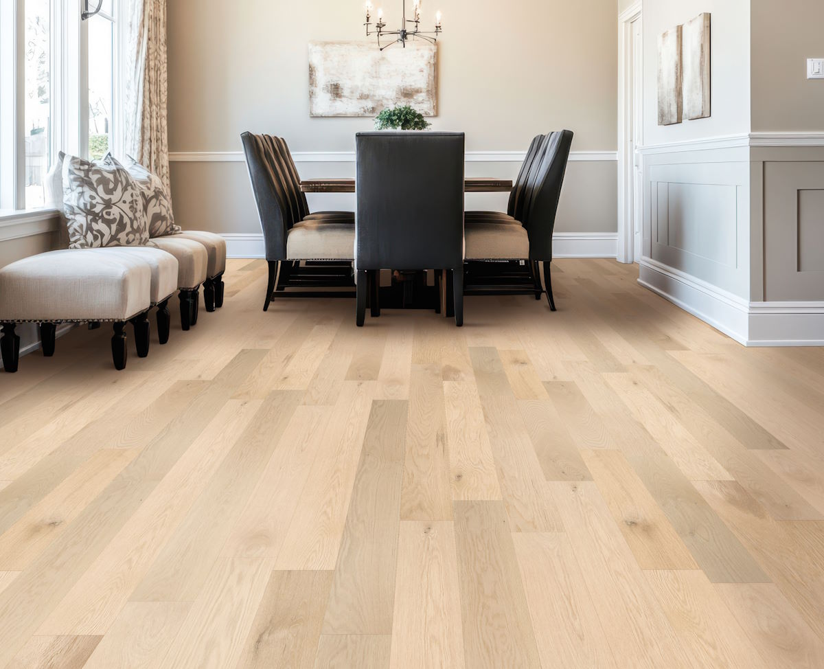 Blonde Drift flooring, shown in a room